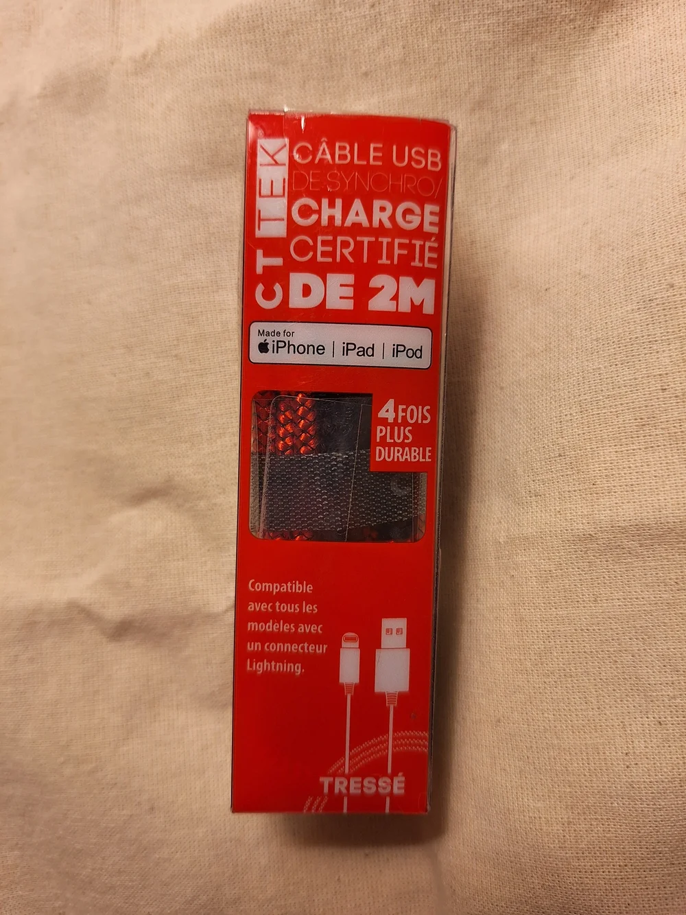 Iphone Ipad Lighting Charging Cable CT TEK 6ft Apple Certified Braided Nylon New
